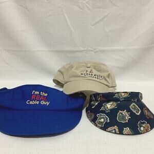 Blue Golf Hat Visor Bundle Unisex Mens One Size
